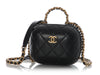 Chanel Small Black Quilted Lambskin CC Bubble Vanity Case with Chain