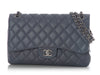 Chanel Jumbo Blue/Gray Quilted Lambskin Classic Double Flap