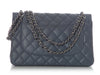 Chanel Jumbo Blue/Gray Quilted Lambskin Classic Double Flap