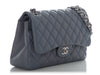 Chanel Jumbo Blue/Gray Quilted Lambskin Classic Double Flap