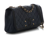 Chanel Medium Navy and Black Quilted Caviar CC Filigree Flap