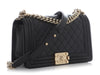 Chanel Medium Black Quilted Lambskin Boy Bag