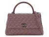 Chanel Small Deep Mauve Quilted Caviar and Lizard Coco Handle