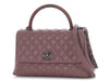 Chanel Small Deep Mauve Quilted Caviar and Lizard Coco Handle