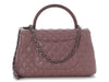 Chanel Small Deep Mauve Quilted Caviar and Lizard Coco Handle