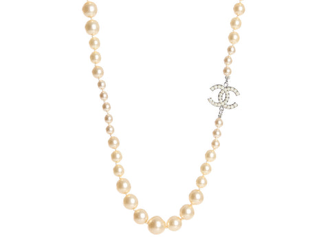 Chanel Long CC Pearl Necklace