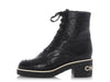 Chanel 2021 Black Leather Combat Boots