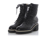 Chanel 2021 Black Leather Combat Boots