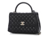 Chanel Small Black Quilted Caviar Coco Handle