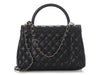 Chanel Small Black Quilted Caviar Coco Handle