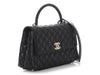 Chanel Small Black Quilted Caviar Coco Handle
