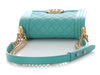 Chanel Small Turquoise Quilted Lambskin Boy Bag