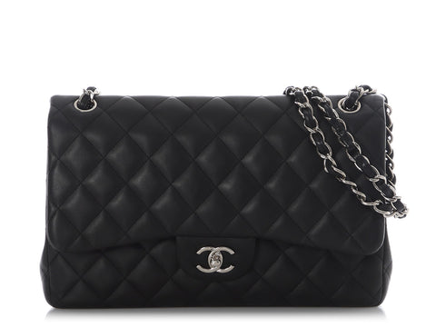 Chanel Jumbo Black Quilted Lambskin Classic Double Flap