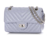 Chanel Mini Lilac Chevron-Quilted Aged Calfskin Reissue