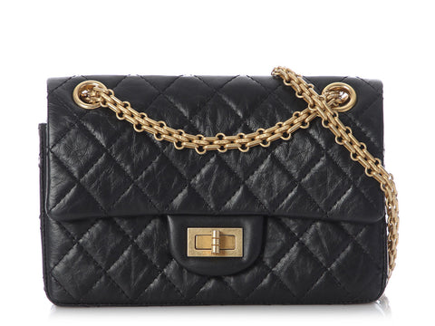 Chanel Mini Black Quilted Aged Calfskin Reissue
