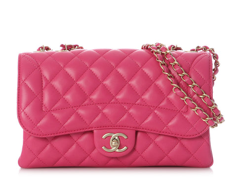 Chanel Fuchsia Quilted Lambskin Madame Flap