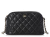 Chanel Black Quilted Caviar 24A Clutch with Chain
