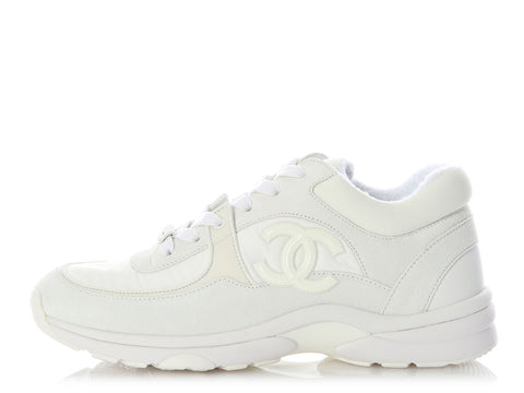 Chanel White CC Sneakers
