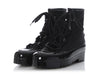 Chanel Black Fabric and Rubber Combat Boots