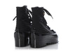Chanel Black Fabric and Rubber Combat Boots