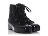 Chanel Black Fabric and Rubber Combat Boots