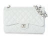 Chanel Jumbo White Quilted Caviar Classic Double Flap