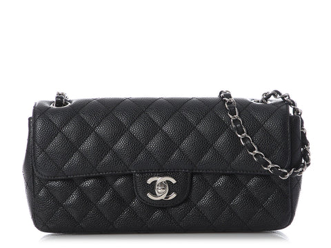 Chanel Black Quilted Caviar East-West Flap