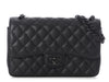 Chanel Jumbo So Black Quilted Crumpled Lambskin Classic Double Flap