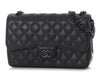 Chanel Jumbo So Black Quilted Crumpled Lambskin Classic Double Flap