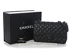 Chanel Jumbo So Black Quilted Crumpled Lambskin Classic Double Flap