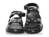 Chanel Black Rubber Logo Gate No. 5 Sandals