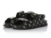 Chanel Black Rubber Logo Gate No. 5 Sandals