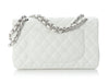 Chanel Medium/Large White Quilted Caviar Classic Double Flap