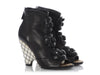 Chanel Black Lambskin Camellia Wedge Booties