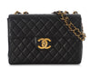Chanel Vintage Jumbo Black Quilted Lambskin Classic Single Flap
