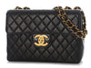 Chanel Vintage Jumbo Black Quilted Lambskin Classic Single Flap