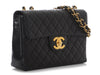 Chanel Vintage Jumbo Black Quilted Lambskin Classic Single Flap