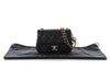 Chanel Mini Black Quilted Aged Calfskin Double Pearl Flap