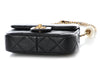 Chanel Mini Black Quilted Aged Calfskin Double Pearl Flap