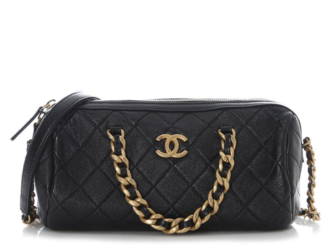 Chanel Black Quilted Calfskin Fashion Therapy Bowling Bag