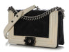 Chanel Black and Cream Glazed Calfskin Boy Bag