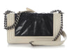 Chanel Black and Cream Glazed Calfskin Boy Bag