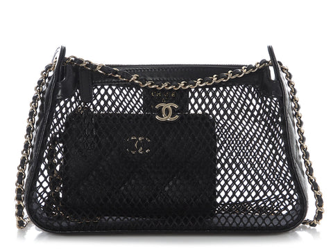 Chanel Black Mesh Clutch with Chain