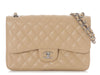 Chanel Jumbo Beige Quilted Caviar Classic Double Flap