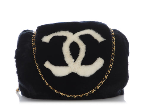Chanel Black Lapin Fur Muff