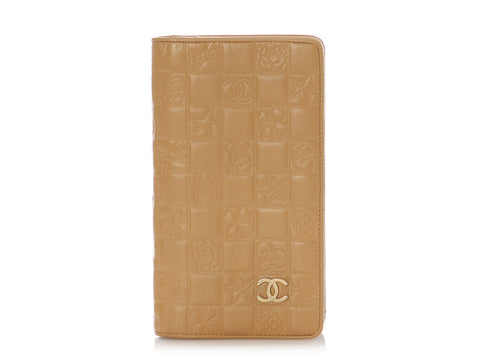 Chanel Vintage Tan Lambskin Lucky Symbols Wallet
