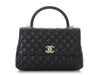 Chanel Medium Black Quilted Caviar Coco Handle