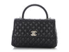 Chanel Medium Black Quilted Caviar Coco Handle