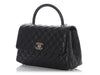 Chanel Medium Black Quilted Caviar Coco Handle
