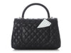 Chanel Medium Black Quilted Caviar Coco Handle